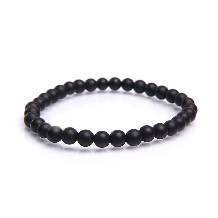 Black Onyx Smooth Stone Women's Bracelet - Robyn Real Jewels