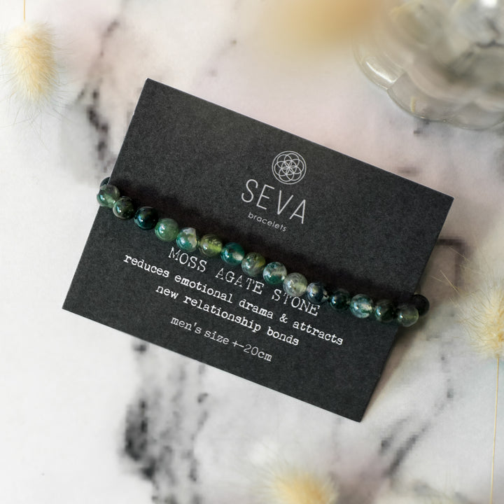 Moss Agate Stone Bracelet card