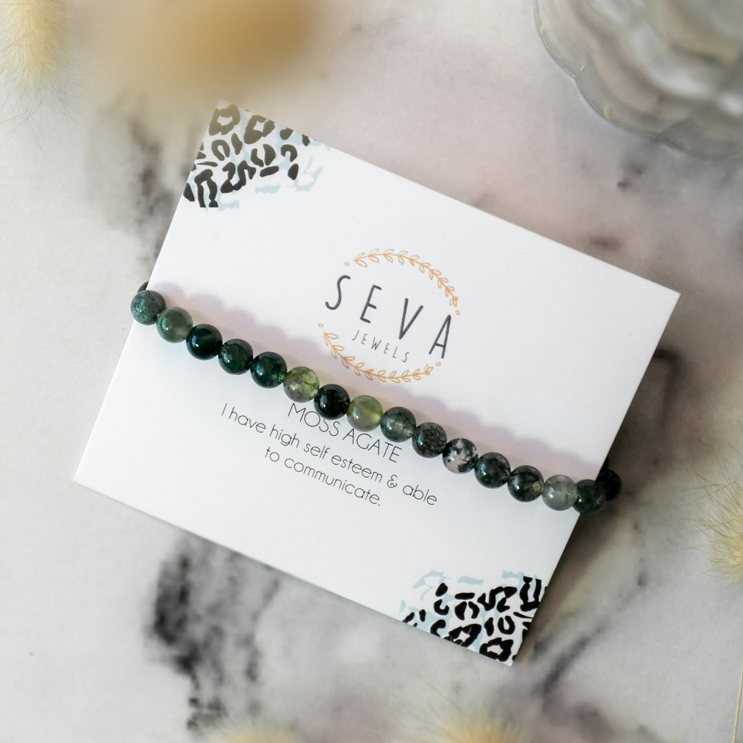 Moss Agate "Safari" Bracelet card