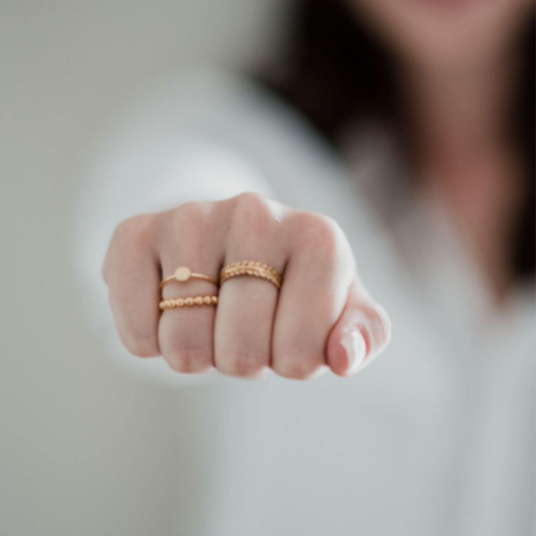 Simple Hammered Disc Ring - Robyn Real Jewels