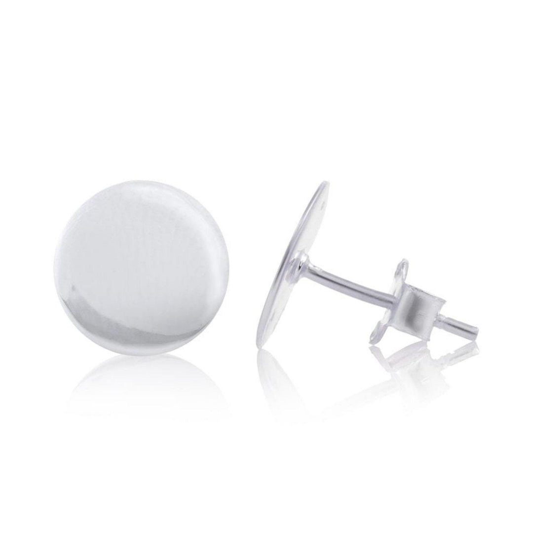 Round Disc Stud Earrings - Robyn Real Jewels