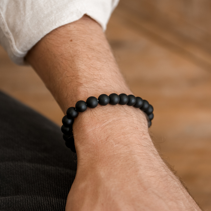 Black Onyx Stone Mens Bracelet - Robyn Real Jewels