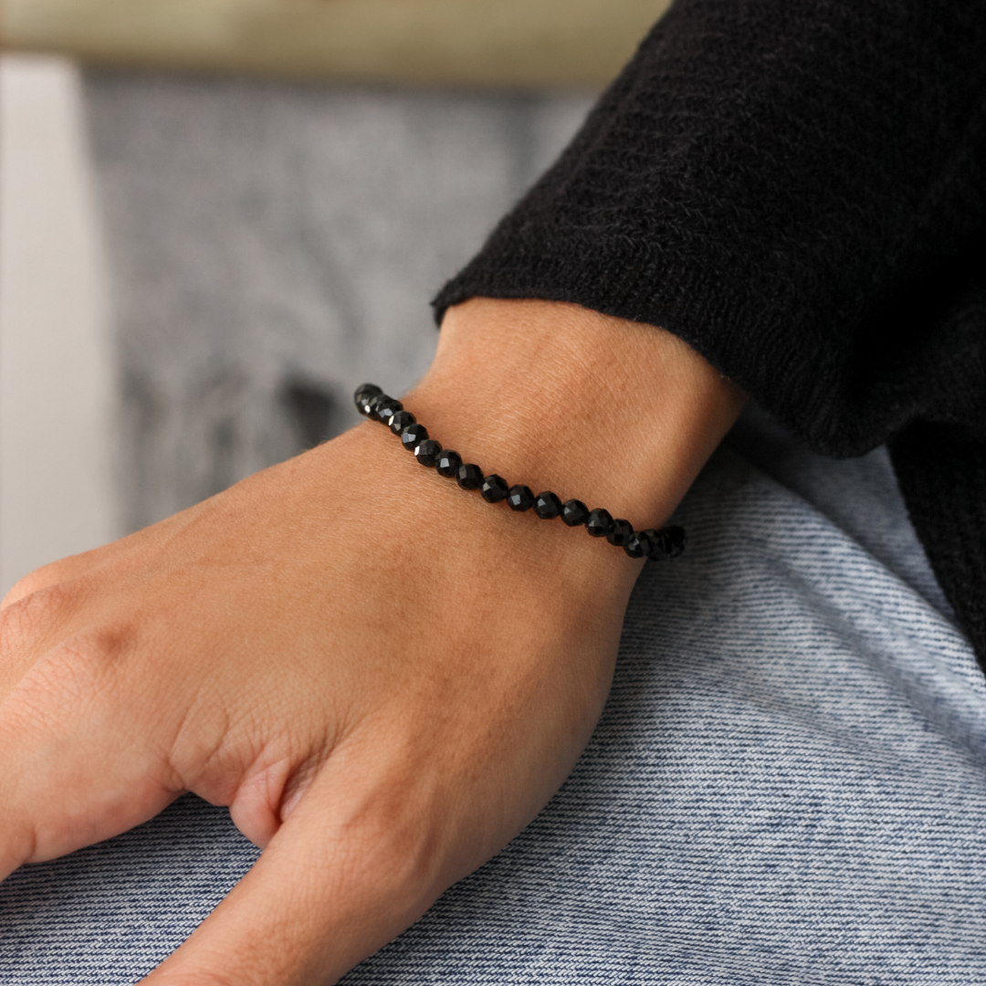 Black Tourmaline Stone Bracelet - Robyn Real Jewels 