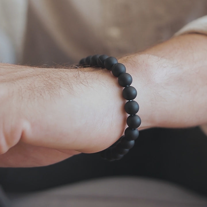 Black Onyx Stone Mens Bracelet - Robyn Real Jewels