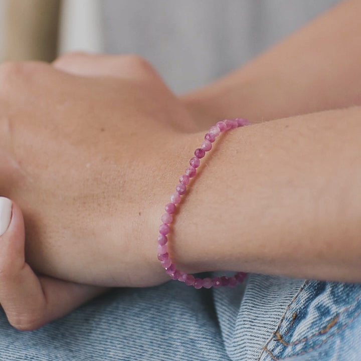 Pink Tourmaline Stone Bracelet - Robyn Real Jewels