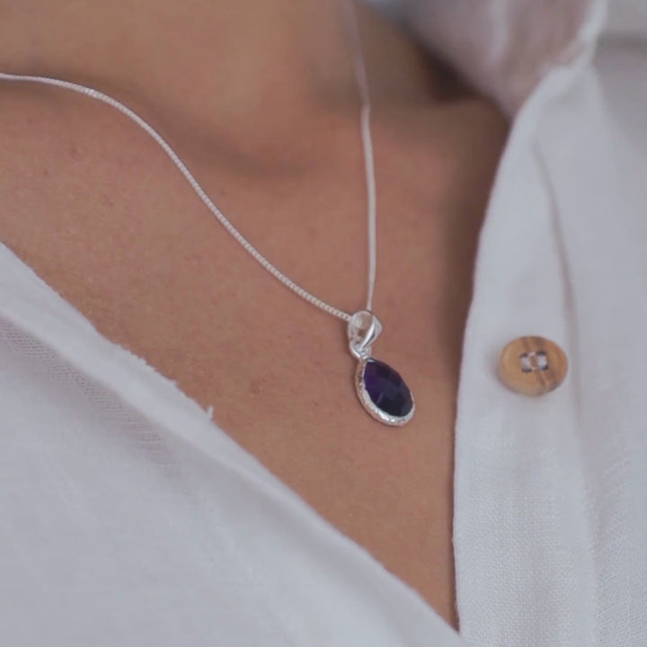 Amethyst Stone Pendant Necklace - Robyn Real Jewels