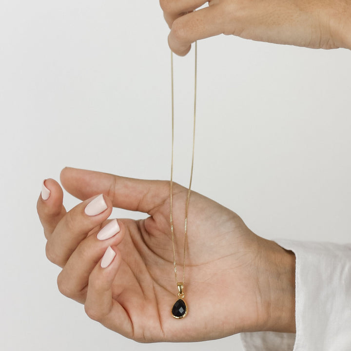 Black Onyx Stone Pendant Necklace - Robyn Real Jewels