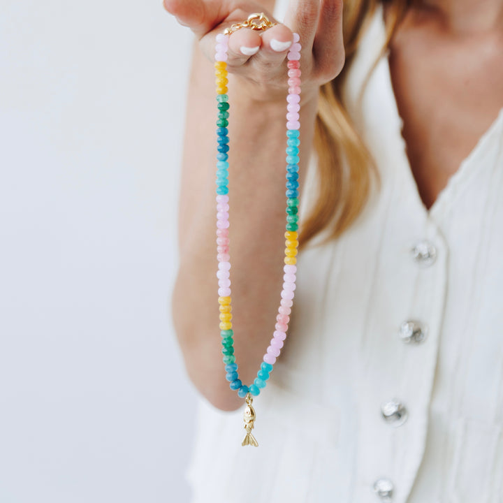 Rainbow Fishermans Wives Stone Necklace