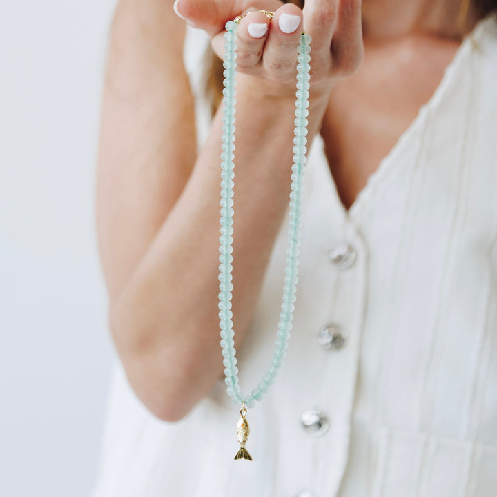 Aventurine Fishermans Wives Stone Necklace