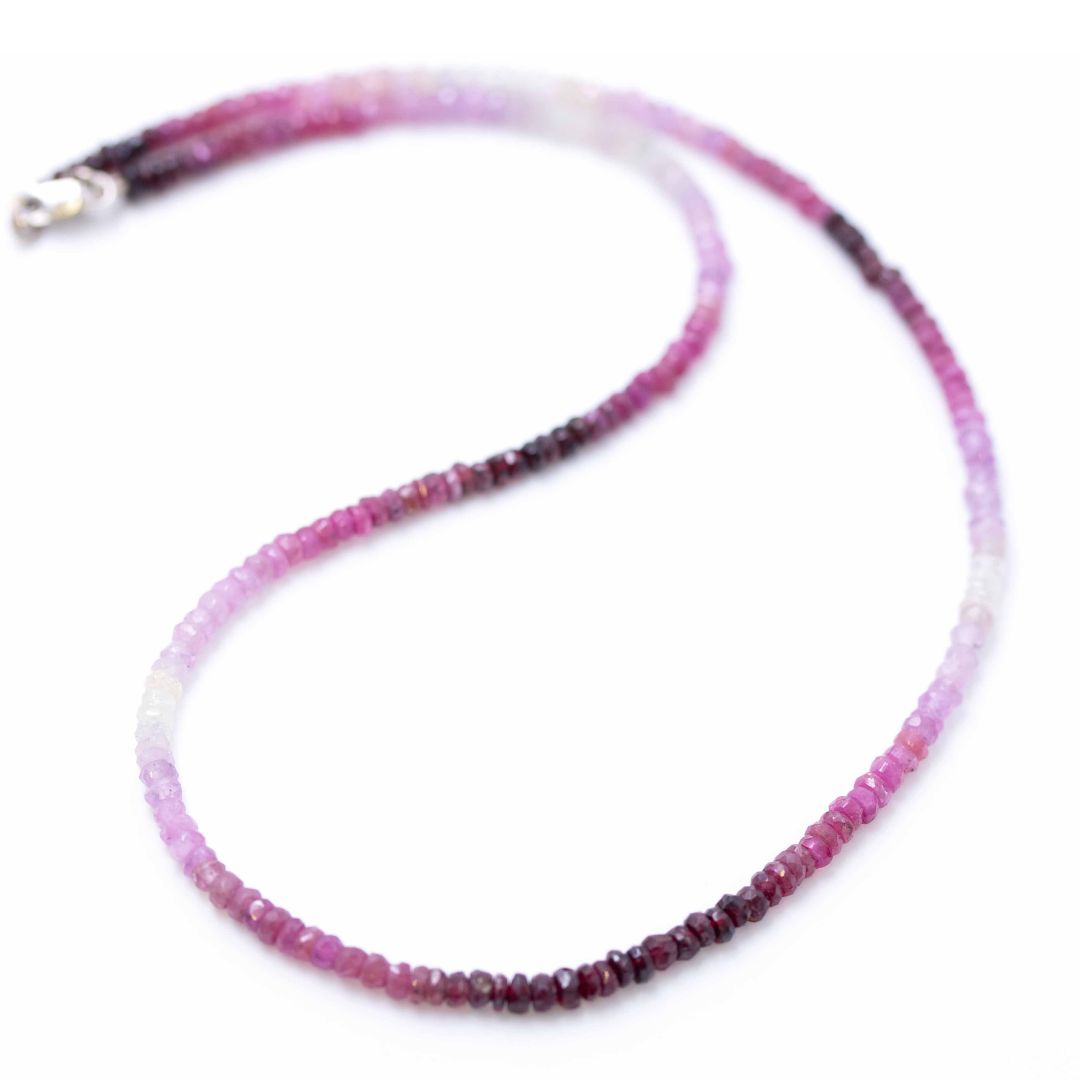 Ruby Ombre button Stone Necklace