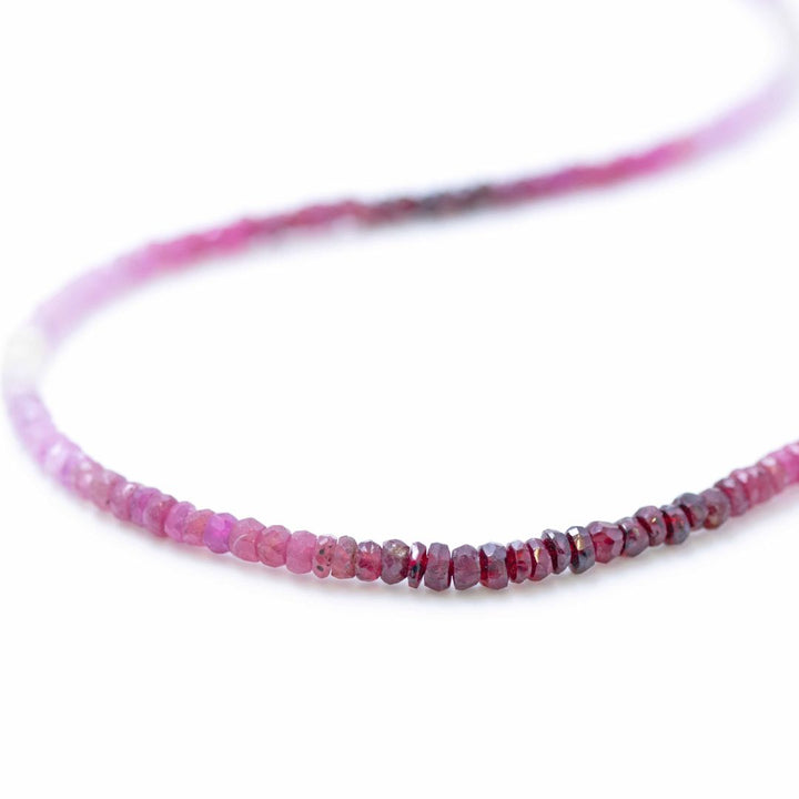 Ruby Ombre button Stone Necklace