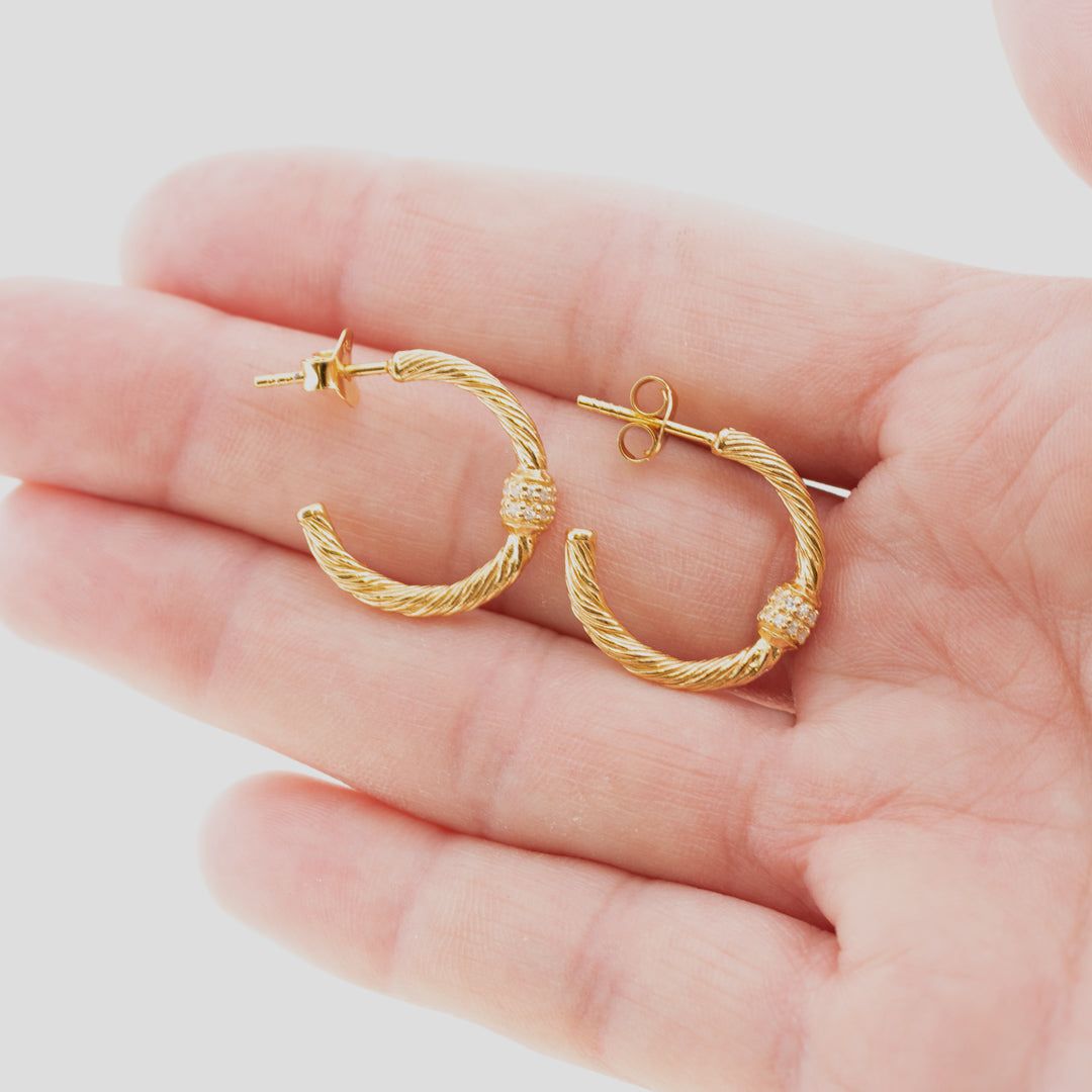 Sparkle Rope Hoop Earrings (Large)