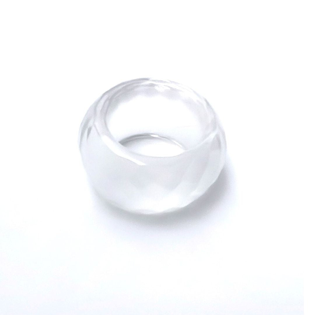 Clear Quartz Hexadon Stone Ring