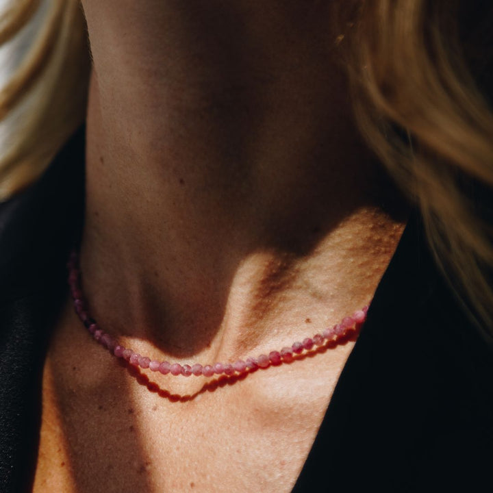 Pink Tourmaline Choker Necklace