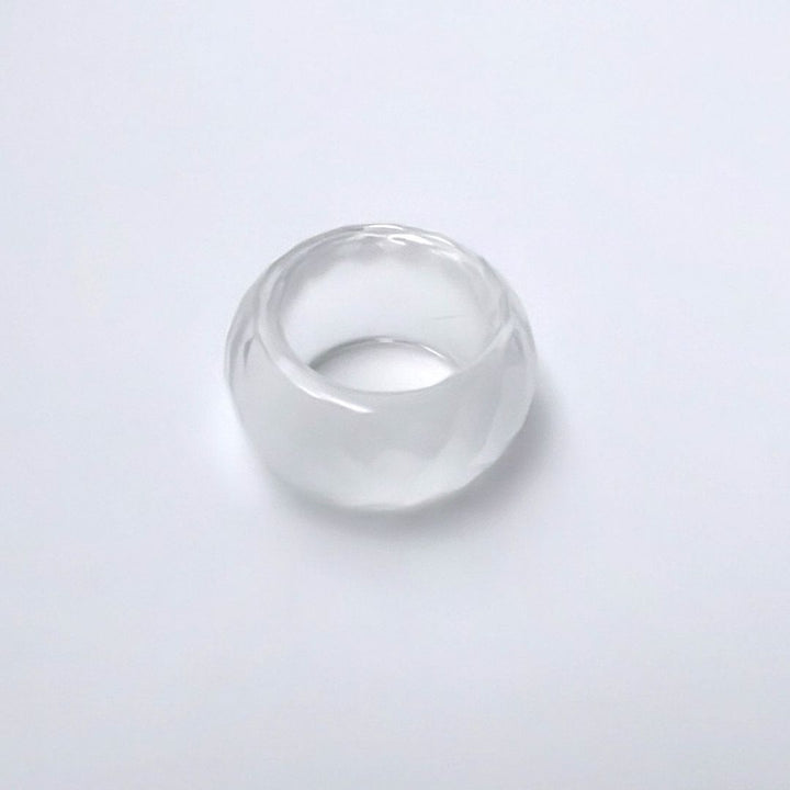 Clear Quartz Hexadon Stone Ring