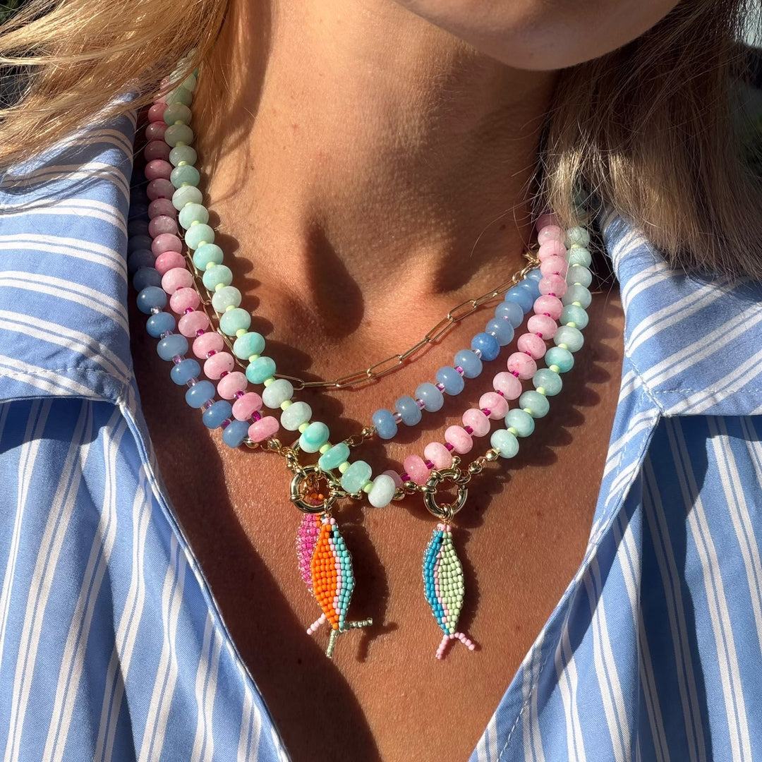 Turquoise Swimmer Fish Necklace
