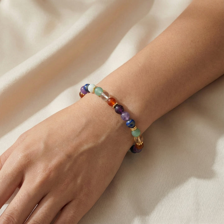 Rainbow Chakra Ladies Stone Bracelet