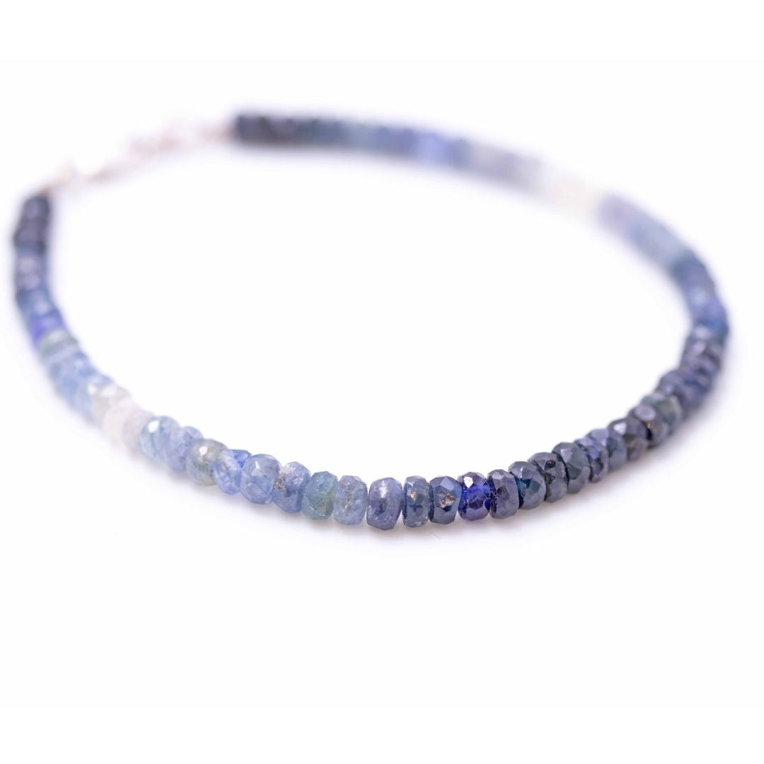 Sapphire Ombre button Stone Bracelet