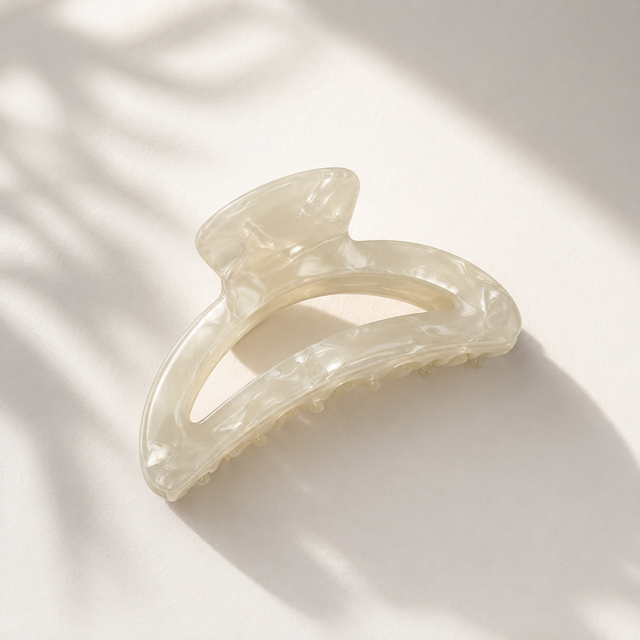 Silver Oyster Shell Large Claw Clip