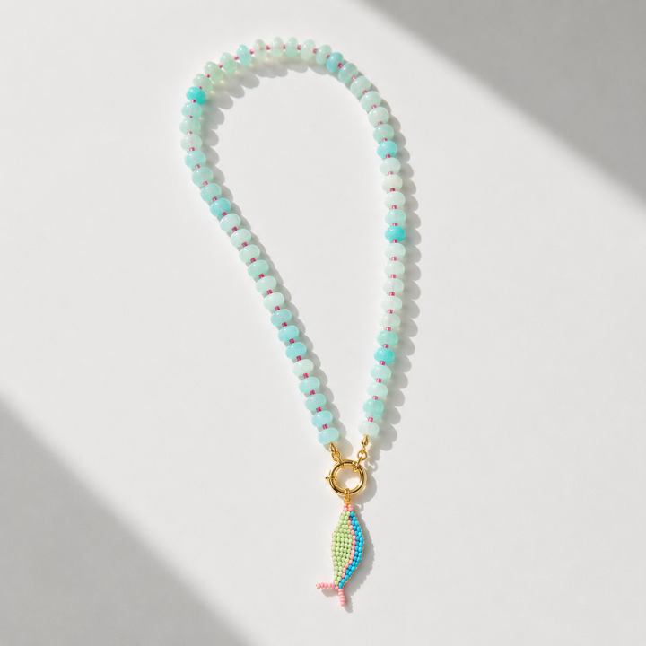 Turquoise Swimmer Fish Necklace