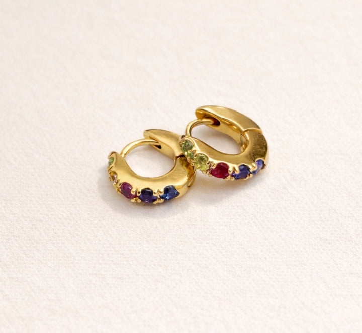 Rainbow huggie Earrings