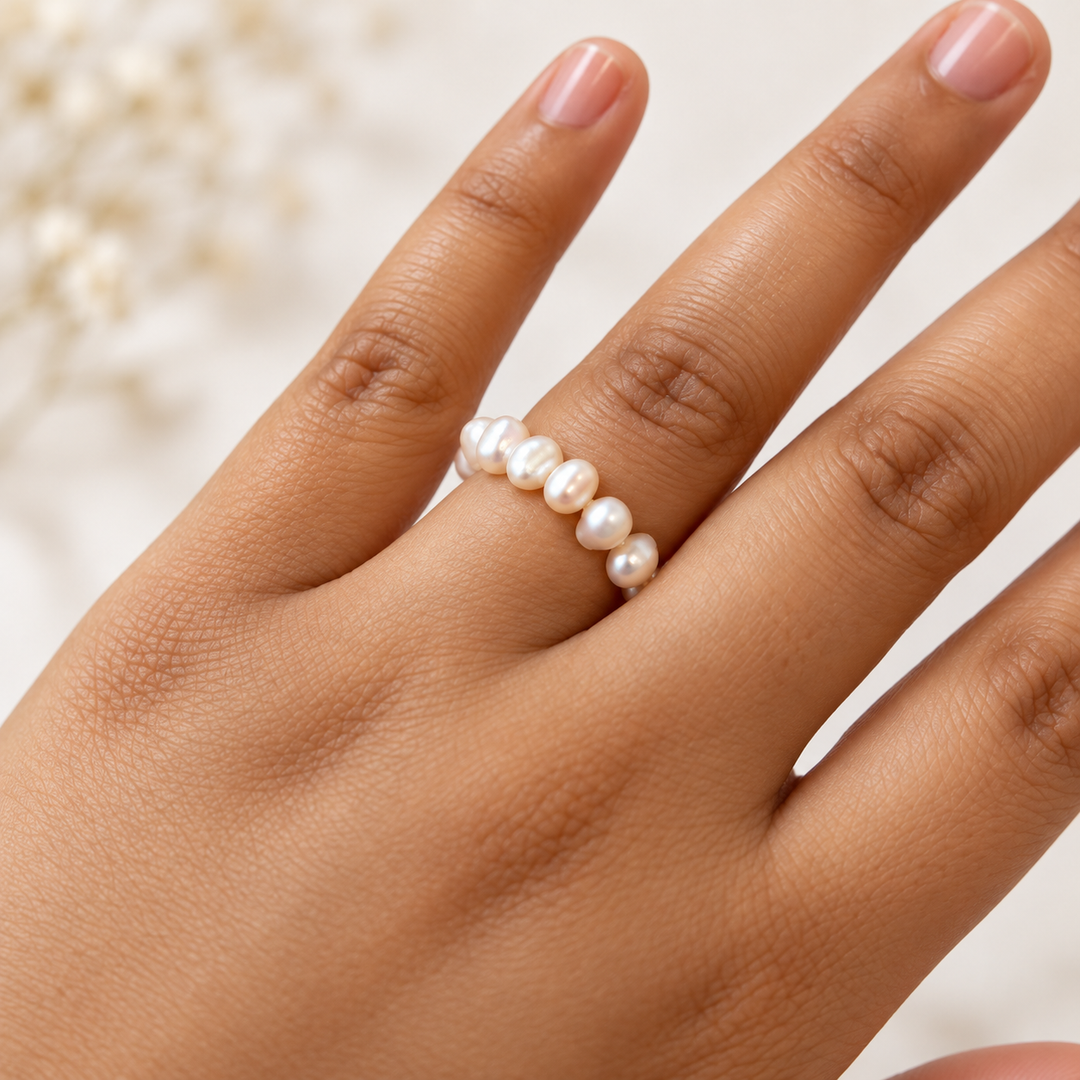 Natural Pearl bobble Ring