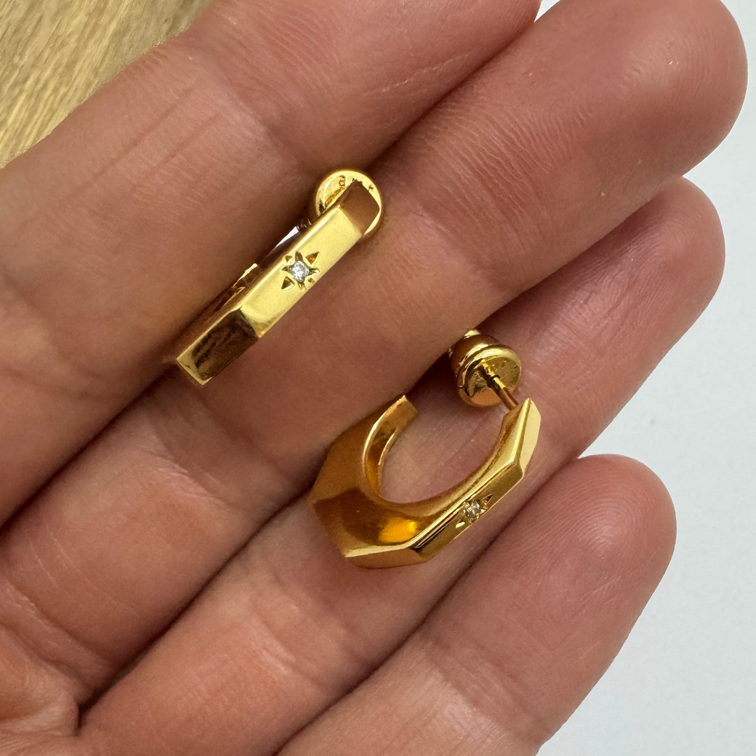 Star Geometric Hoop Earrings