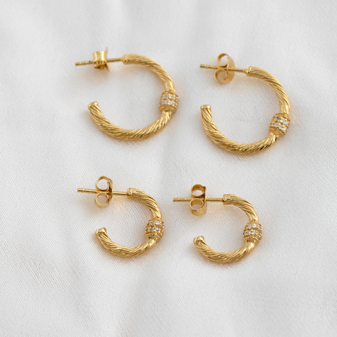 Sparkle Rope Hoop Earrings (medium)