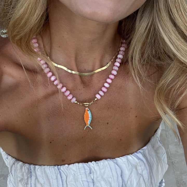 Rose Swimmer Fish Necklace