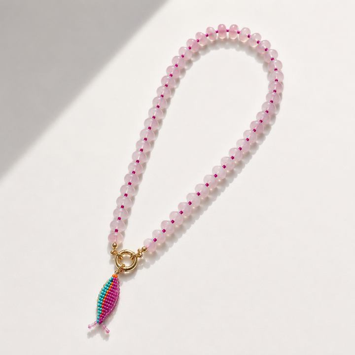 Rose Swimmer Fish Necklace