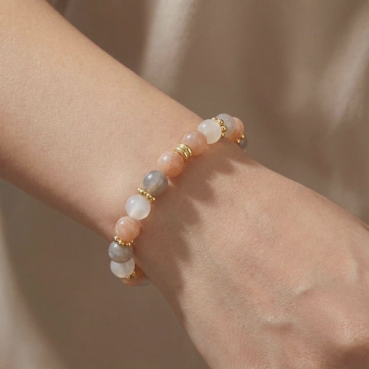 Peachy Moonstone Ladies Stone Bracelet