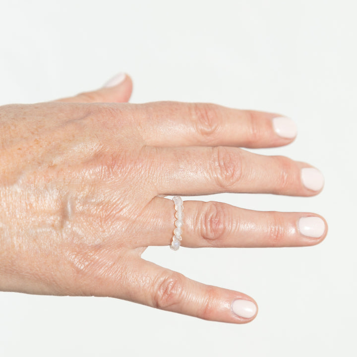 Moonstone Beaded Stone Ring