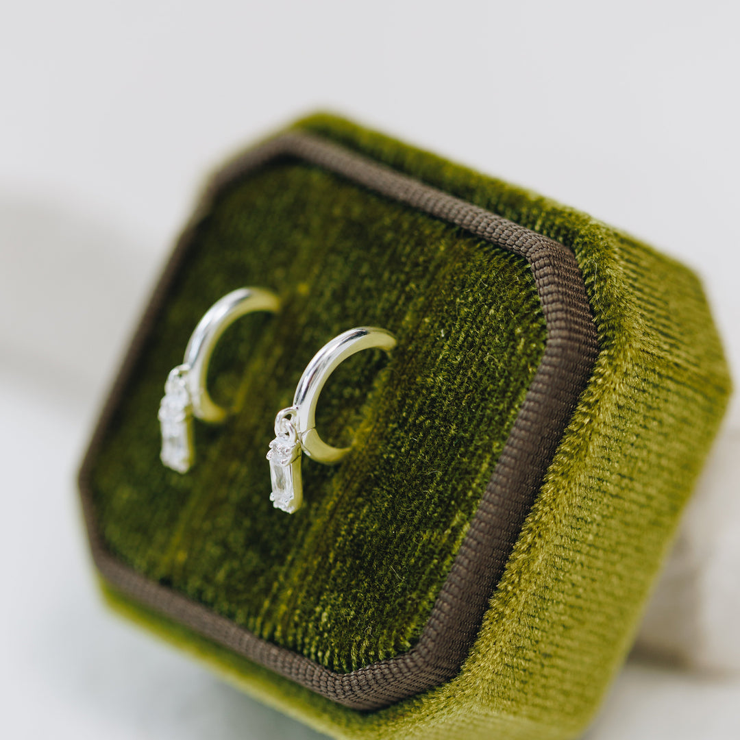 Classic Silver Drop Huggie Earring