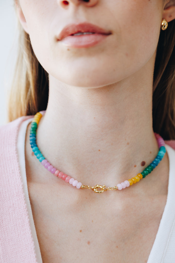 Tutti Frutti Starfish Charm Stone Necklace