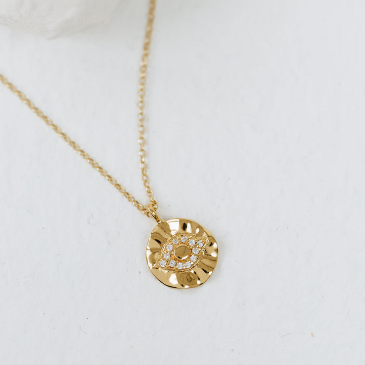 Sparkle Evil Eye Gold Necklace