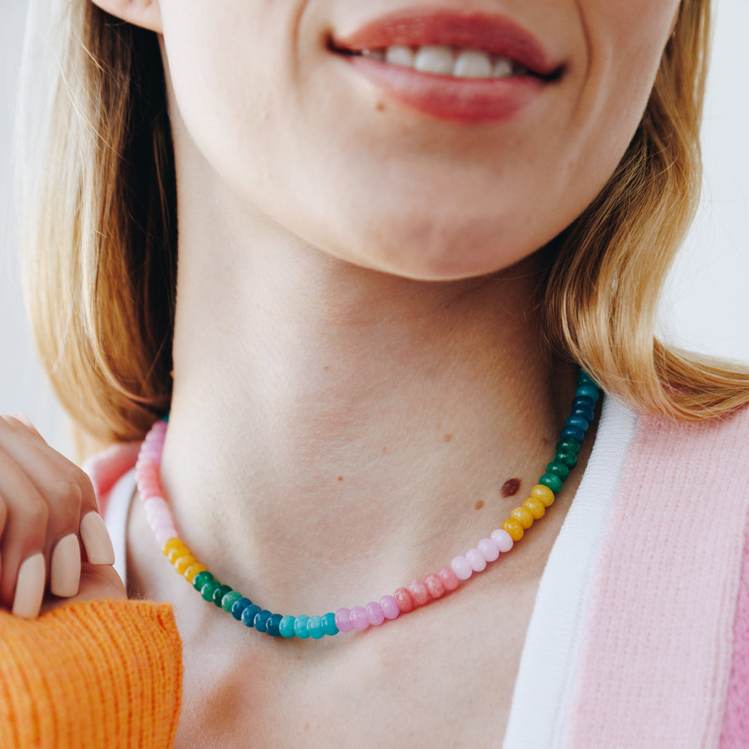 Tutti Frutti Starfish Charm Stone Necklace