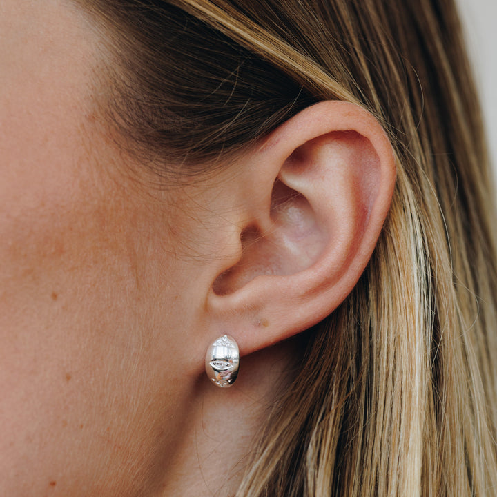 Starlit Silver Stud Earrings