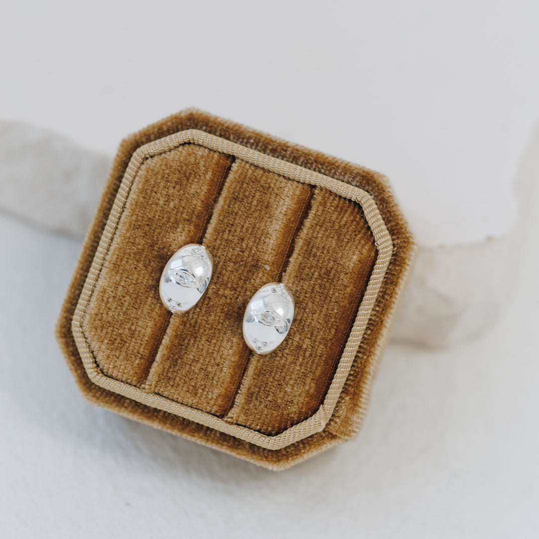 Starlit Silver Stud Earrings