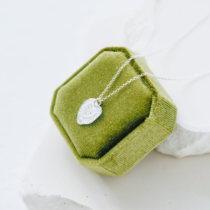 Sparkle Silver Heart Necklace