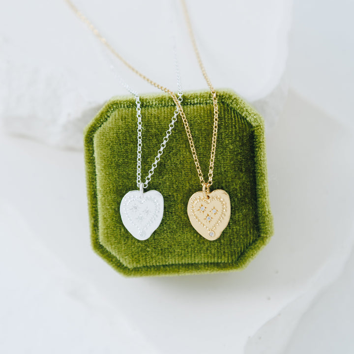 Sparkle Gold Heart Necklace