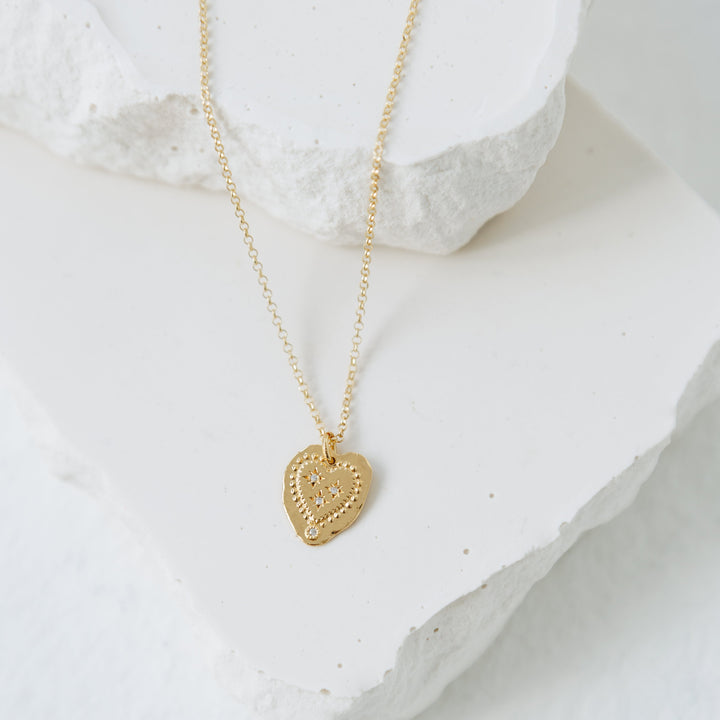 Sparkle Gold Heart Necklace