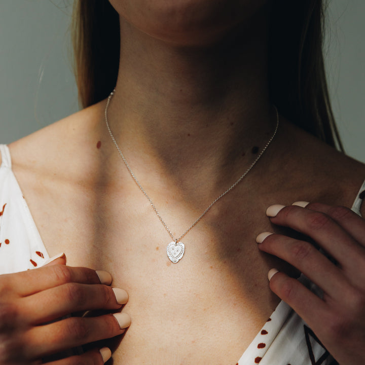Sparkle Silver Heart Necklace
