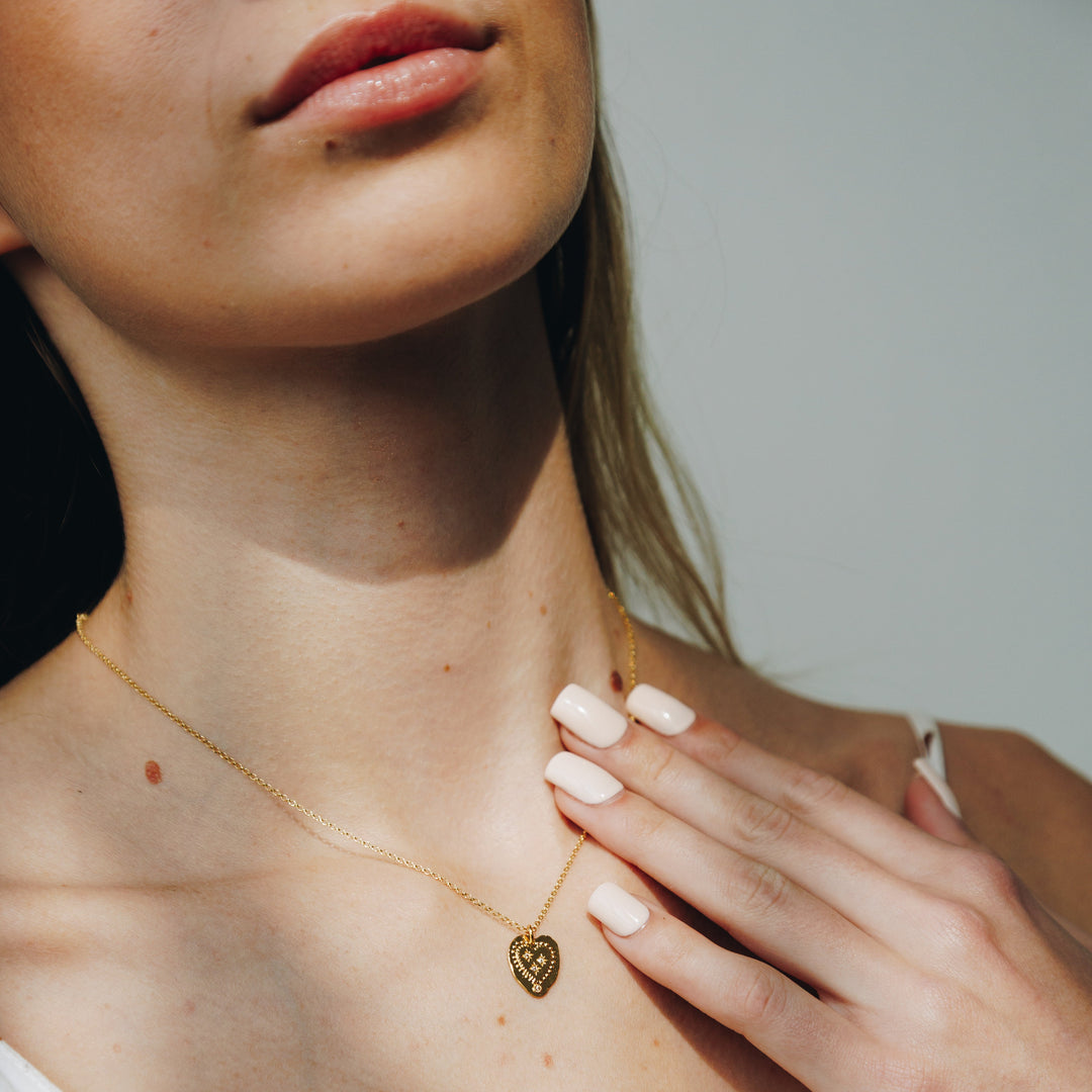 Sparkle Gold Heart Necklace
