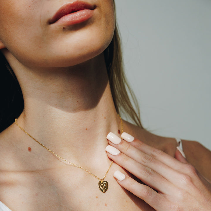 Sparkle Gold Heart Necklace