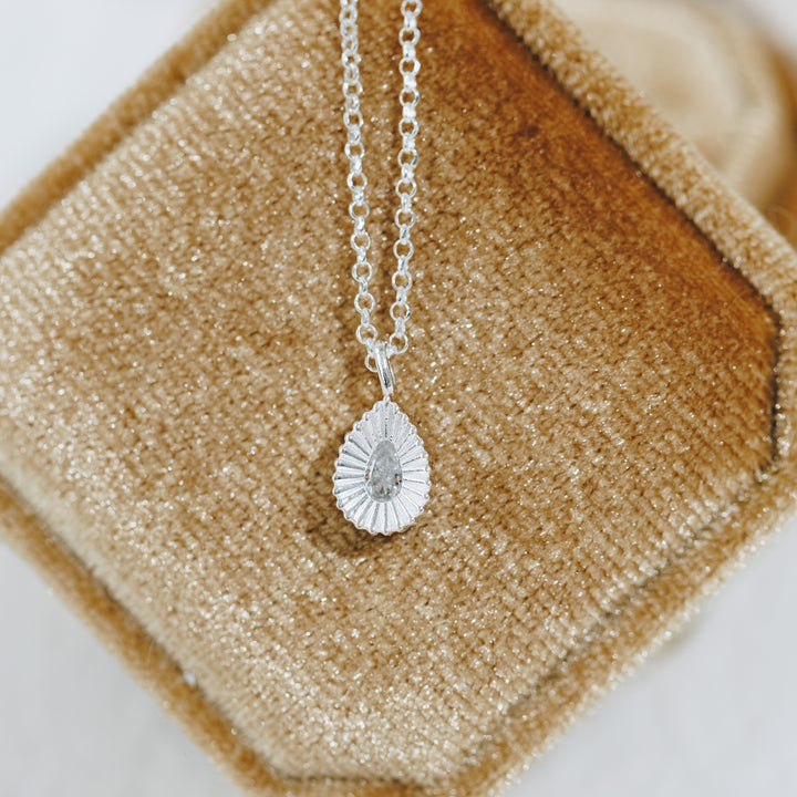 Splash Sparkle Teardrop Gold Necklace