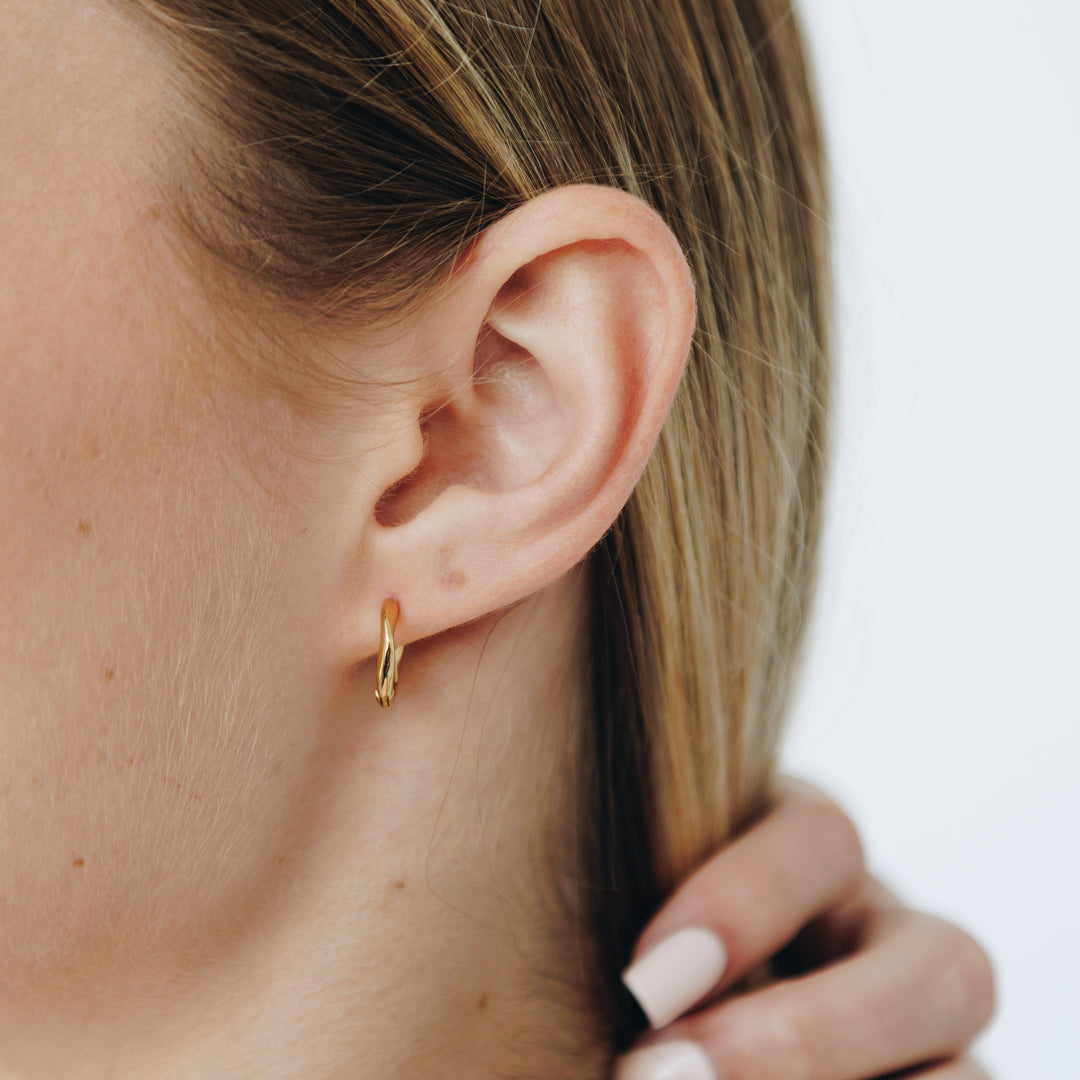 Molten Gold Huggie Earrings