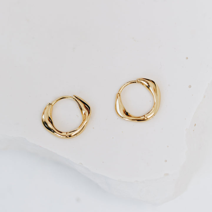 Molten Gold Huggie Earrings