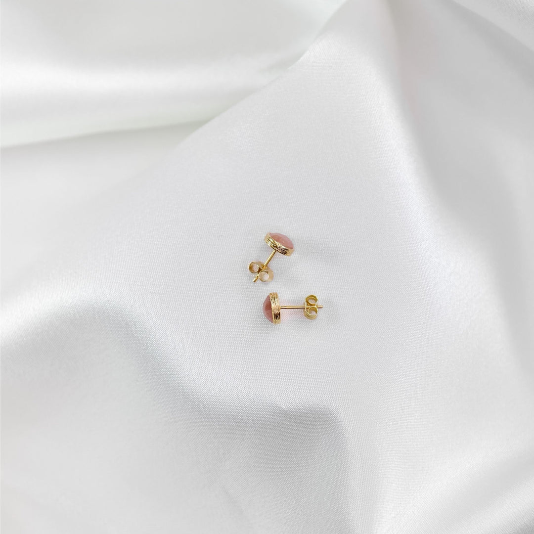 Peach Moonstone Stud Earrings - Robyn Real Jewels
