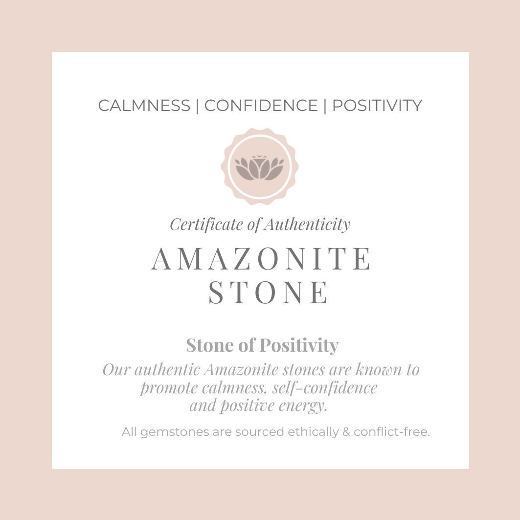 Amazonite Stone Bracelet certificate