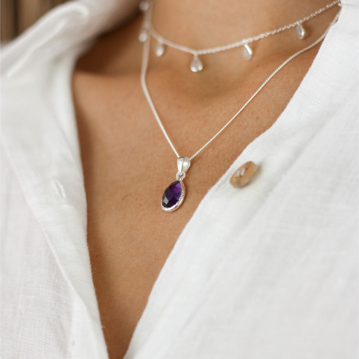 Amethyst Stone Pendant Necklace - Robyn Real Jewels